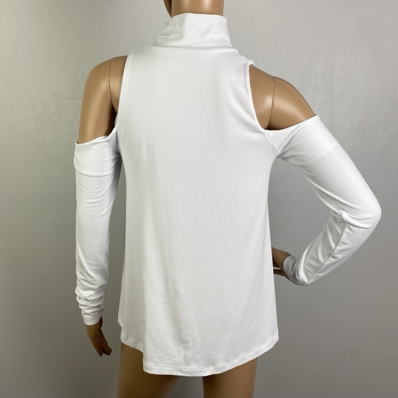 SUSANA MONACO WHITE COLD-SHOULDER TOP - Picture 10 of 12